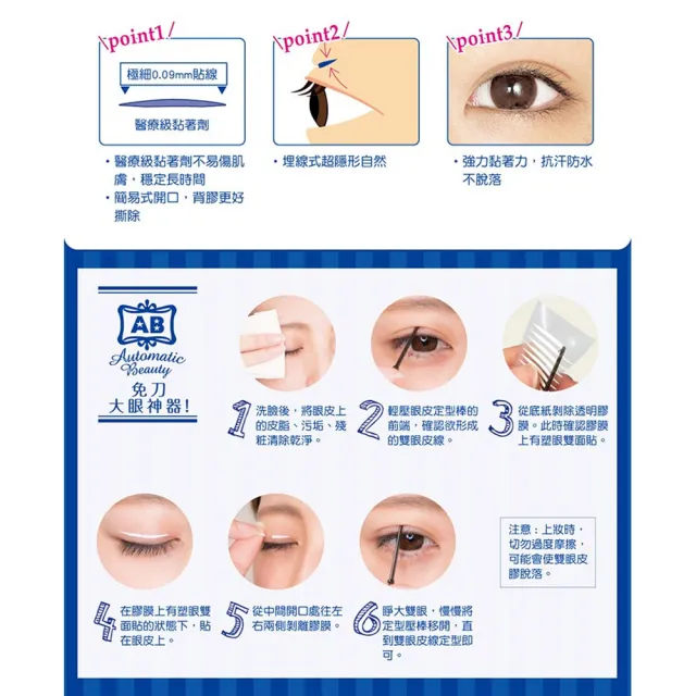 【台隆手創館】日本AB系列雙眼皮貼(極細透明雙面貼/上妝專用雙眼皮貼)