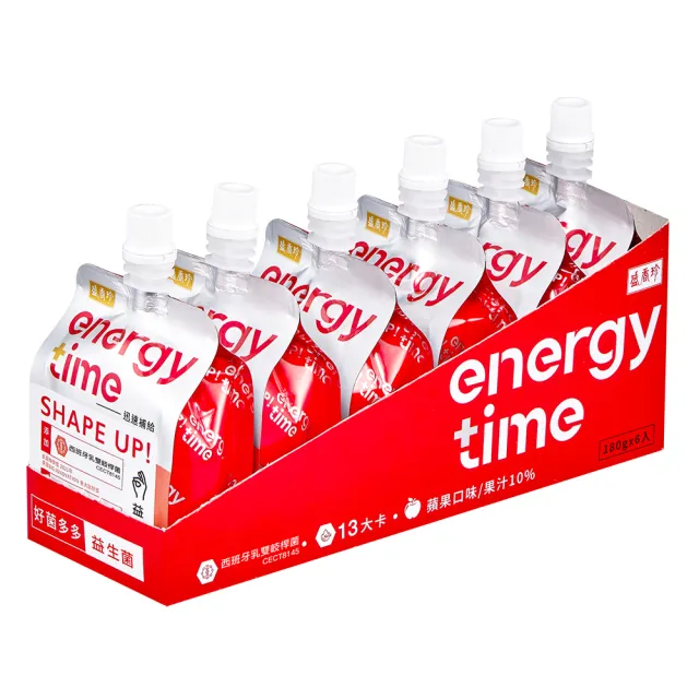 【盛香珍】Energy Time機能飲/零卡蒟蒻/低卡-180gX6包入(口味任選)