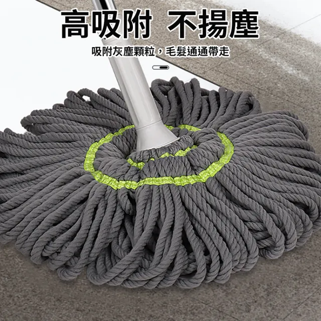 【HH】免手擰旋轉拖把組 乾濕兩用(超吸水纖維拖把布 無死角清潔 吸水拖把)