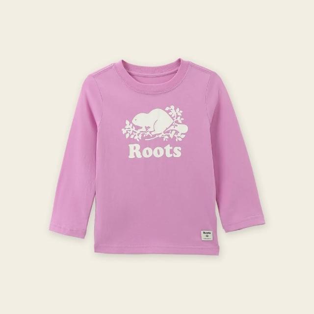 【Roots】Roots小童-絕對 系列 海狸LOGO有機棉長袖上衣 紫色 
