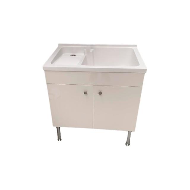 新式中型單槽塑鋼水槽 洗衣槽 洗手台-附洗衣板(1入)