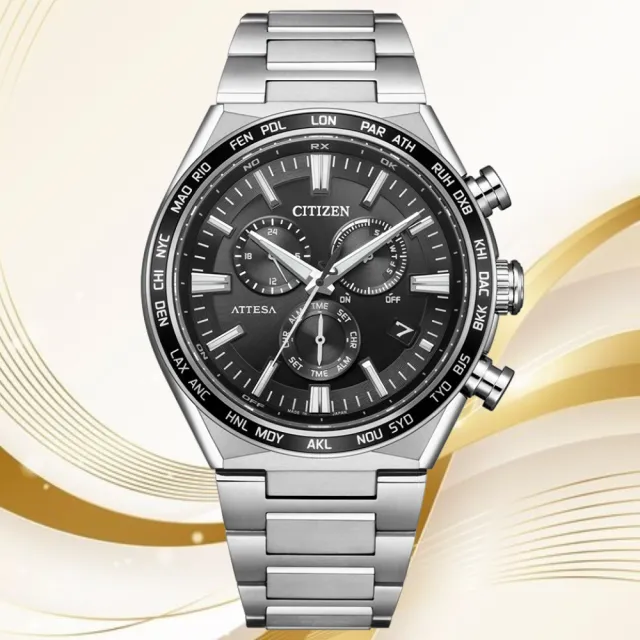 【CITIZEN 星辰】光動能鈦金屬 萬年曆電波錶 41.1mm(CB5966-69E 禮物推薦)