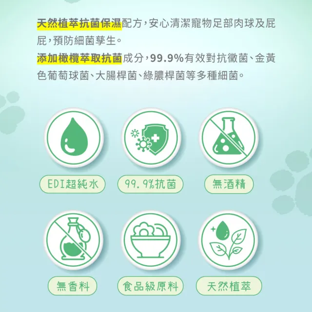 【南六】SOQ好可愛寵物濕巾-抗菌60抽/包(寵物全身/無酒精/無香料/食品級原料/天然植萃)