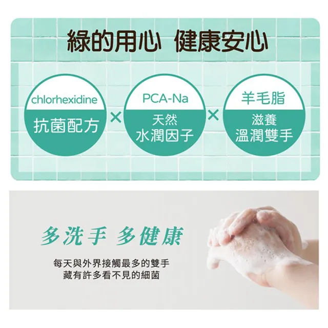 【Green綠的】抗菌潔手乳_220ml瓶裝x3+220ml補充瓶x3(洗手乳)