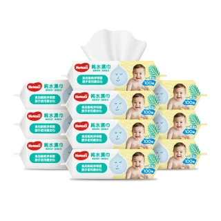 【HUGGIES 好奇-買12送12】純水植萃保水濕巾100抽x24包(濕巾純水嬰兒天然)