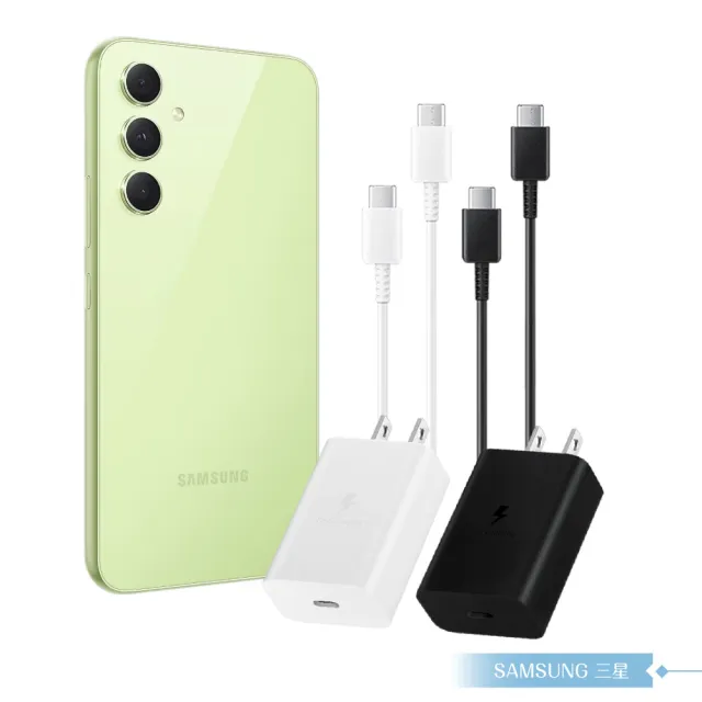 【Samsung 三星】原廠盒裝15W Type C充電器T1510+三星製造 雙Type C線組(for Galaxy A)