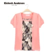 【Kinloch Anderson】格紋層次抽褶短袖上衣 金安德森女裝(KA0485903 粉/黑)