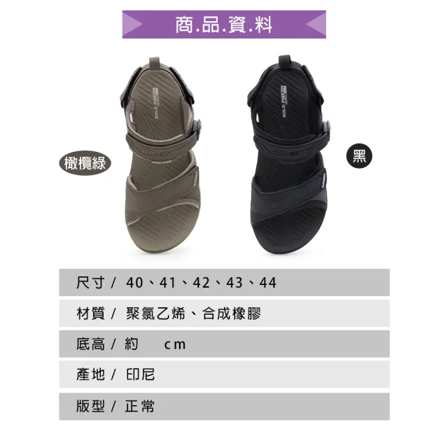 【ShoesClub 鞋鞋俱樂部】G.P 輕羽量漂浮涼鞋 男鞋 黑/橄欖綠 255-G9591M