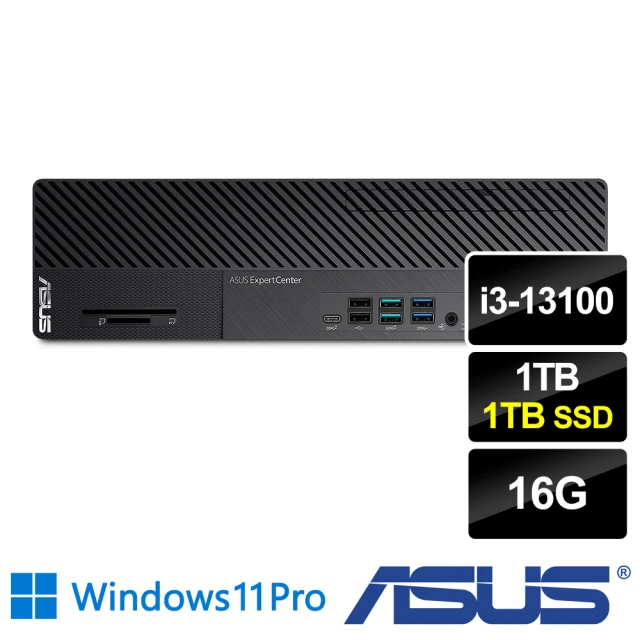 ASUS 華碩 i3四核薄型商用電腦(M700SE/i3-13100/16G/1TB HDD+1TB SSD/W11P)