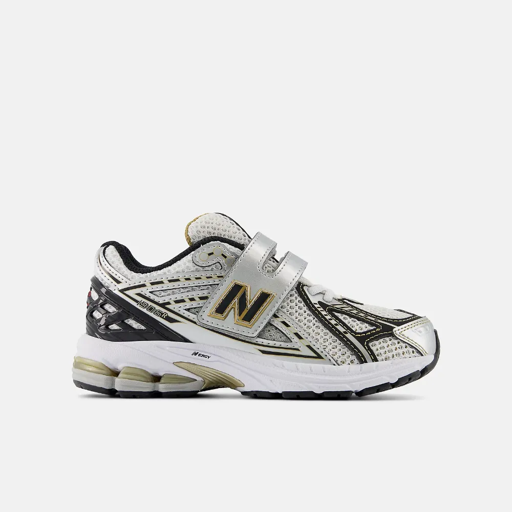 【NEW BALANCE】NB 運動鞋 童鞋 中童 兒童 魔鬼氈 銀黑 PV1906RA-W楦