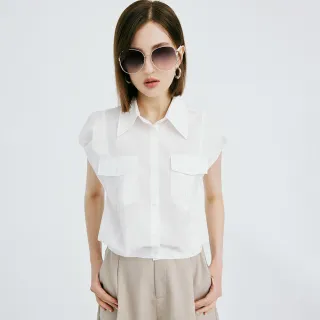 【MOMA】設計感短版襯衫(白色)