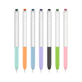 【AHAStyle】Apple Pencil 2代/Pro 原子筆造型保護套 矽膠雙色果凍筆套