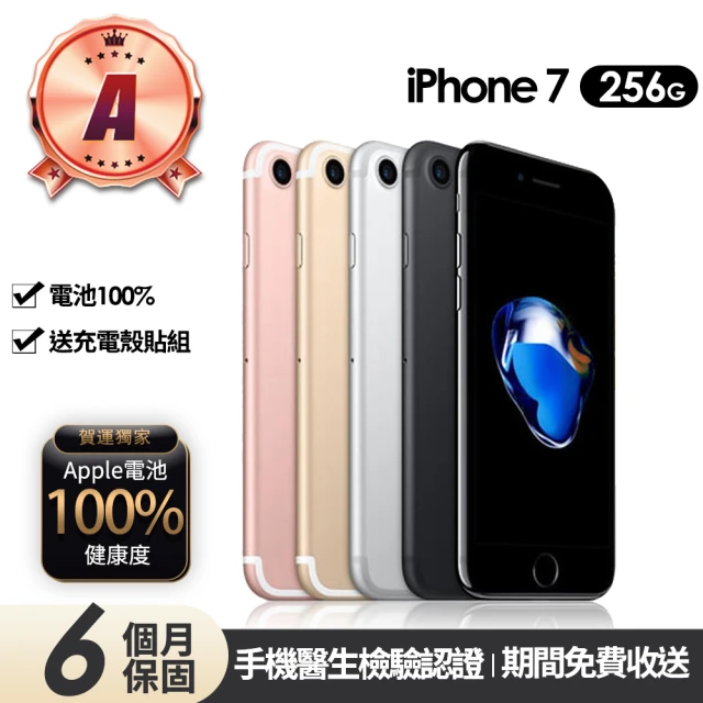 【Apple】A級福利品 iPhone 7 256G 4.7吋(贈充電組+殼貼+100%電池)
