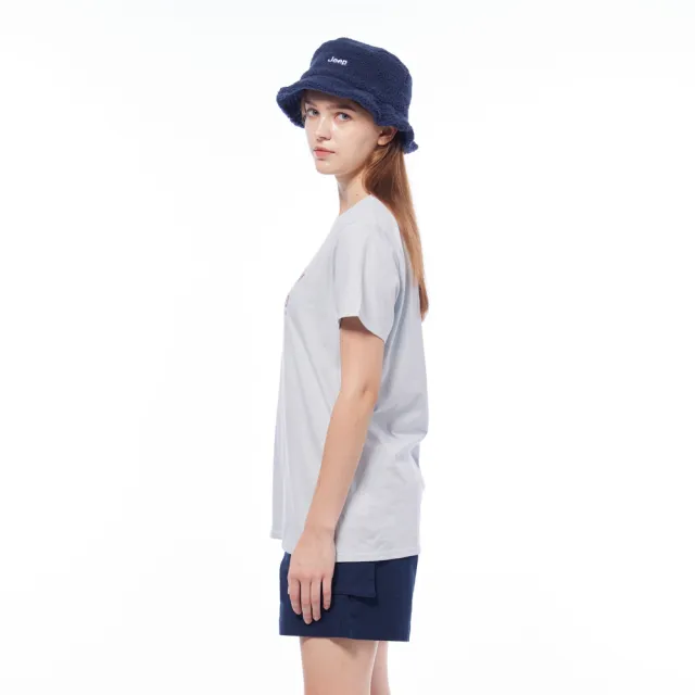 【JEEP】女裝 OUTDOOR文字印花短袖T恤(藍色)
