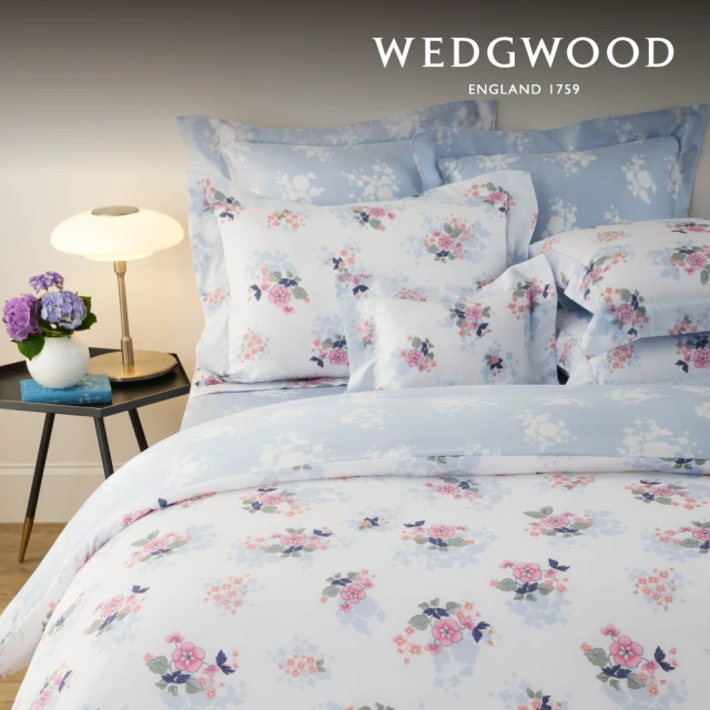 WEDGWOODWEDGWOOD 60支300織100%天絲兩用被枕套床包四件組-茉莉芳菲(加大)