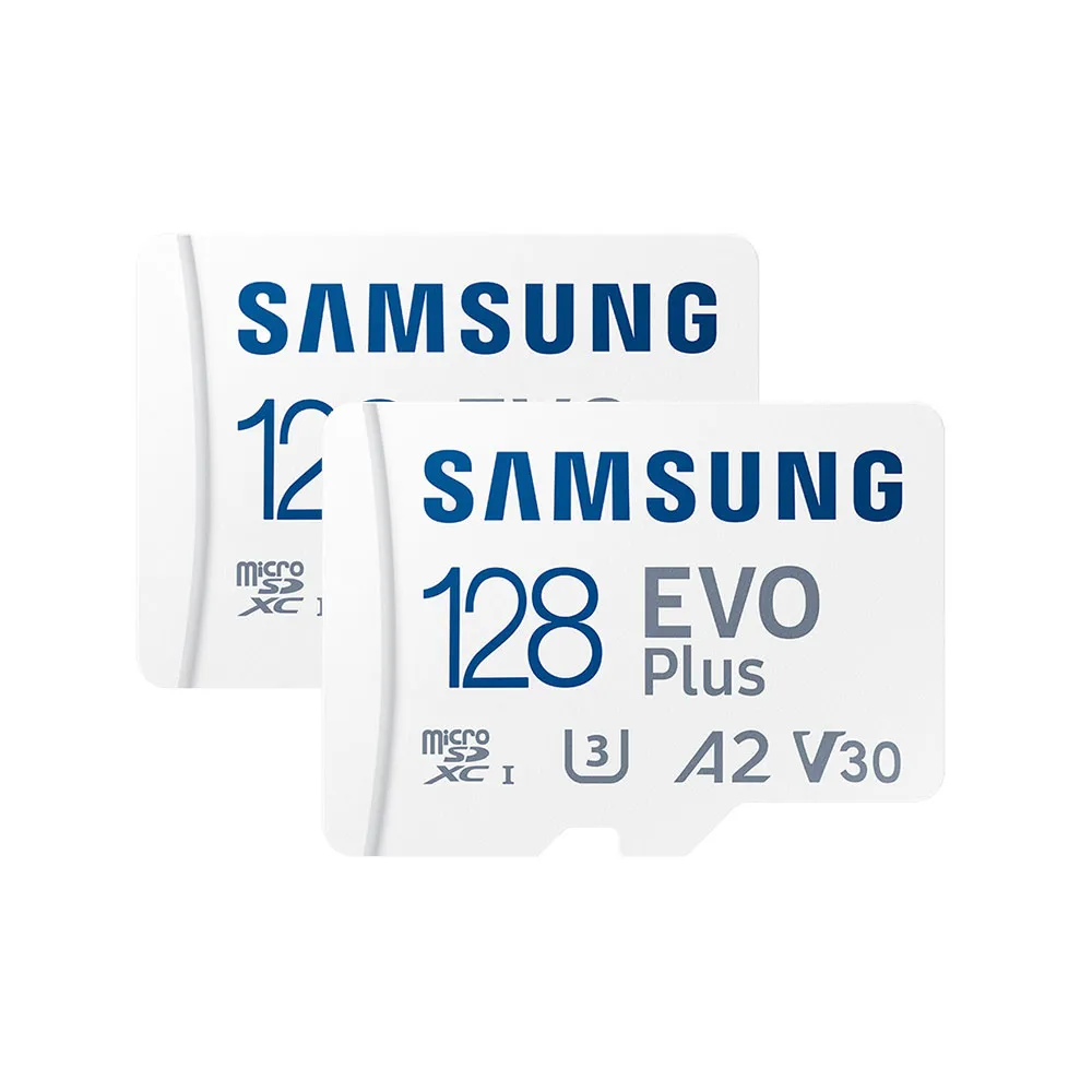 二入組【SAMSUNG 三星】EVO Plus microSDXC U3 A2 V30 128GB記憶卡 公司貨(2024新版 讀取最高160MB/s)