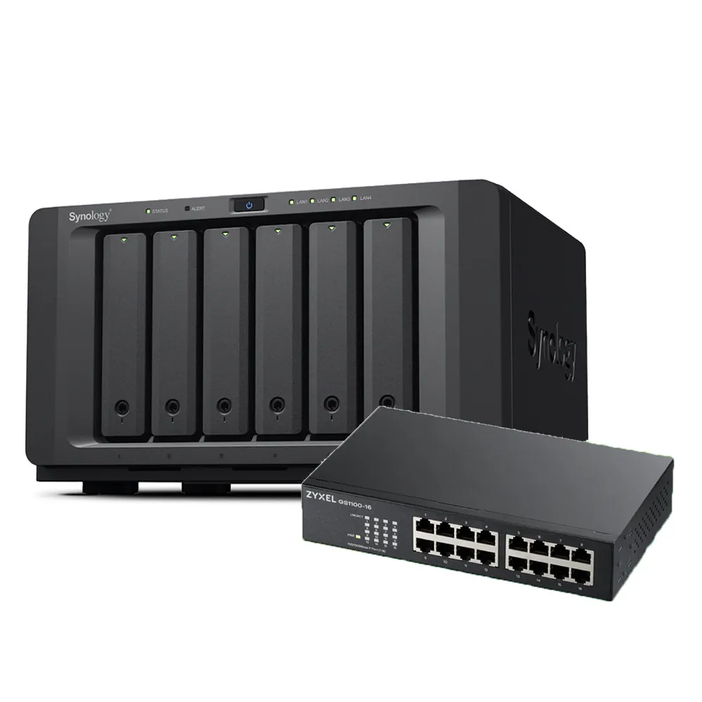 【Synology 群暉科技】搭 16埠 網路交換器 ★ DS1621+ 6Bay NAS 網路儲存伺服器