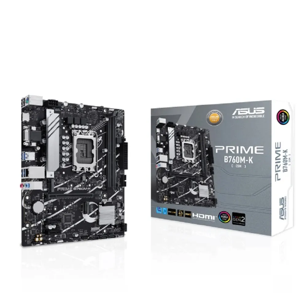 【ASUS 華碩】華碩 PRIME B760M-K-CSM+I3-14100