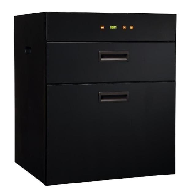 HOSUN豪山牌 FD-6215 落地式烘碗機，專為6-7人家庭設計，臺灣原廠製造，尺寸W598×D500×H700mm，110V電壓使用，需專業安裝。高效烘乾碗盤，快速除菌防毒，BSMI認證R51155，享1年保固。適閤中型家庭，提升廚房衛生，節省時間與能源。