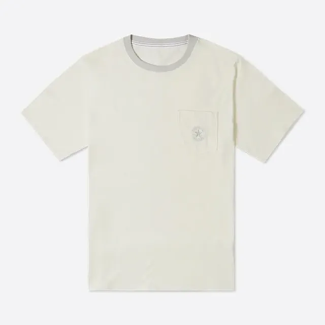 【CONVERSE】RETRO CHUCK SLUB POCKET TEE 短袖上衣 T恤 男上衣 米白(10026825-A01)