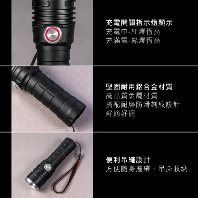 【KINYO】磁吸充電P70高亮度手電筒(停電應急/露營必備品 福利品)