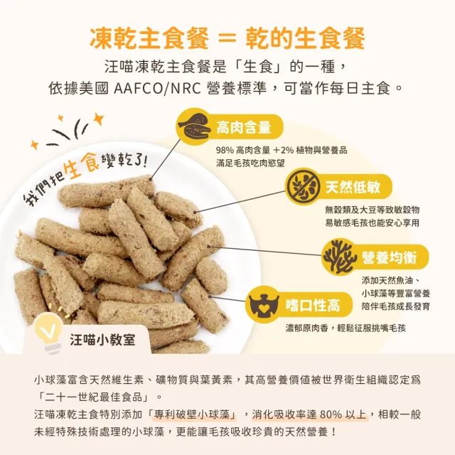 【汪喵星球】天然低敏凍乾主食餐500g - 安心雞(貓咪凍乾 常溫保存)