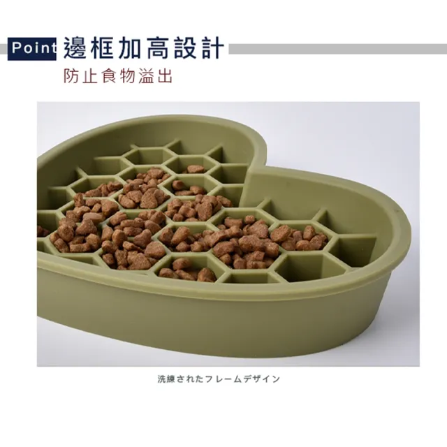 【Truly House】寵物頂級矽膠加大加厚慢食墊 愛心款 防打翻設計/慢食盤/防噎食碗/寵物碗(兩色任選)
