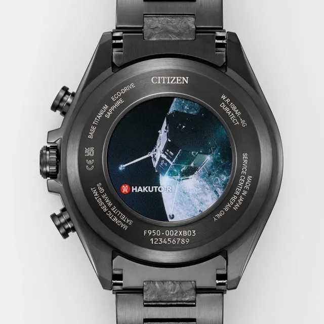 【CITIZEN 星辰】韋禮安廣告款 HAKUTO-R闇月 鈦GPS衛星對時光動計時手錶 送行動電源(CC4065-61Y)