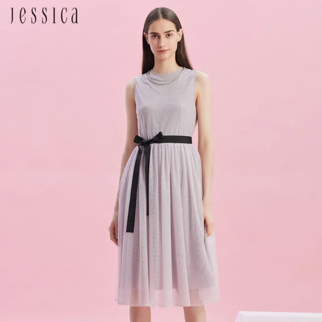 【JESSICA】優雅甜美飄逸紗裙無袖洋裝243718