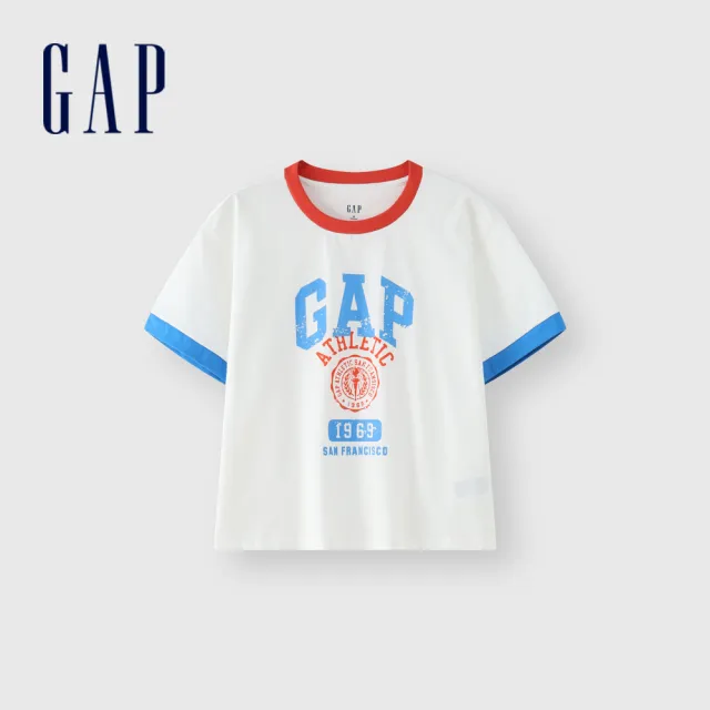 【GAP】男女裝 Logo印花純棉圓領短袖T恤-多款任選(465583&465443&465261)