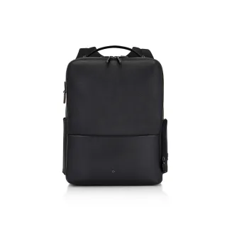 【Samsonite 新秀麗】Black Lable MYLES 頂級黑標時尚商務皮革尼龍筆電後背包15.6吋(黑)