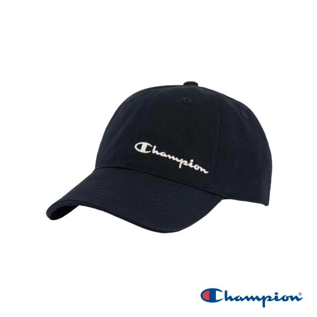Champion 官方直營-刺繡草寫LOGO棒球帽(黑色)