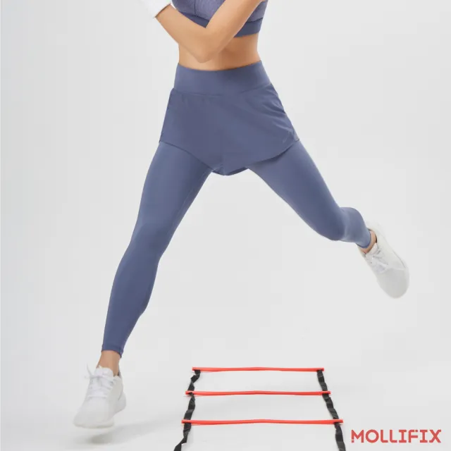 【Mollifix 瑪莉菲絲】智涼透氣雙層訓練褲、瑜珈服、Legging(3色任選)