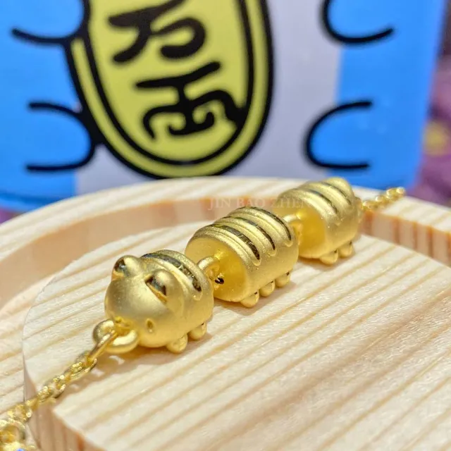 【2sweet 甜蜜約定】貓貓蟲黃金手鍊-長長的咖波-純金款(1.57錢±0.10錢)