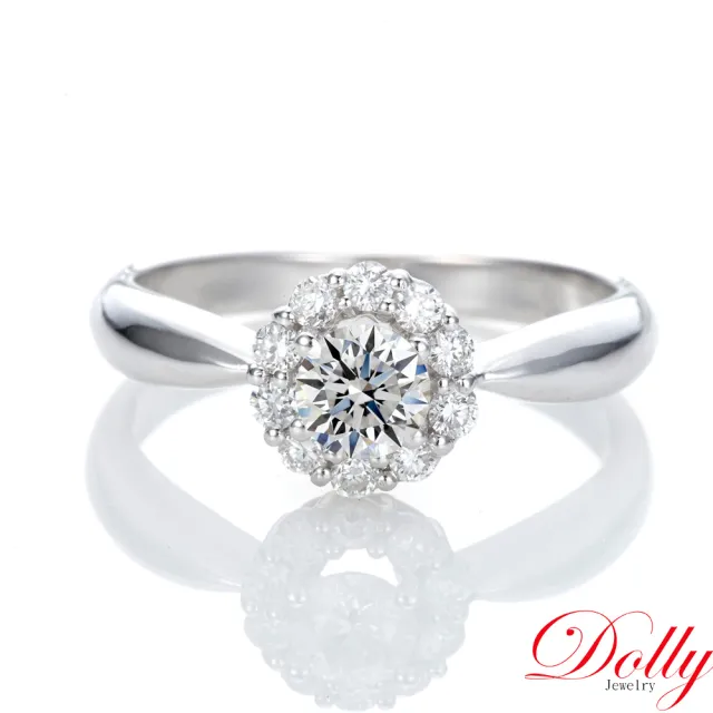 【DOLLY】0.30克拉 求婚戒完美車工18K金鑽石戒指(040)