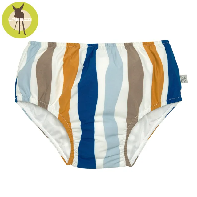 【Lassig】嬰幼兒抗UV游泳尿布褲-靛藍條紋(2024年款)
