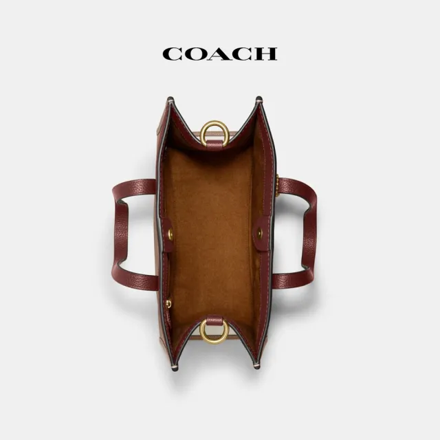 【COACH蔻馳官方直營】FIELDCOACH徽章撞色30托特手袋-B4/灰褐色混合色(C6035)