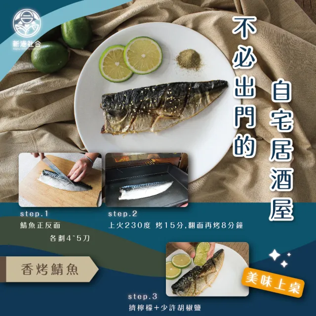 【新港社合 X 一把青】野生薄鹽鯖魚180g/包 20包/組(漁民直營 產銷共贏 新港嚴選 極厚切)