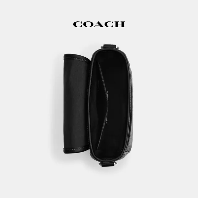 【COACH蔻馳官方直營】LUCAS經典Logo斜背手袋-SV/木炭灰色/黑色(CO915)
