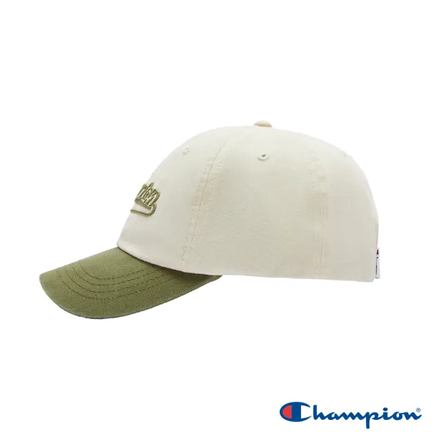 【Champion】官方直營-簍空刺繡LOGO撞色棒球帽(淺米綠色)