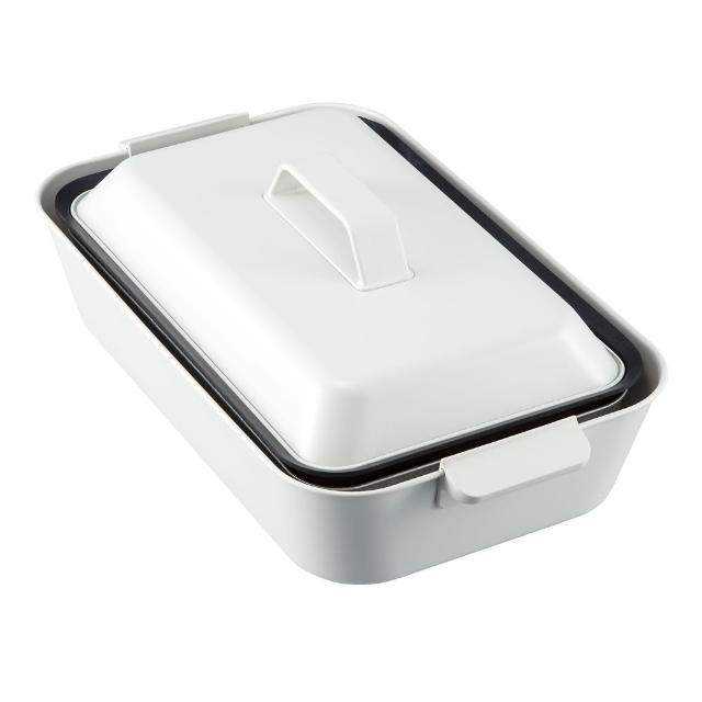【正負零±0】4-6人份多功能大功率料理鍋(XKH-E010白色 內附深烤盤及鴛鴦鍋 電烤鍋電火鍋)