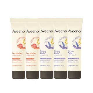 【Aveeno 艾惟諾】葡萄柚活力亮白/薰衣草暖香舒緩護手霜50gx5