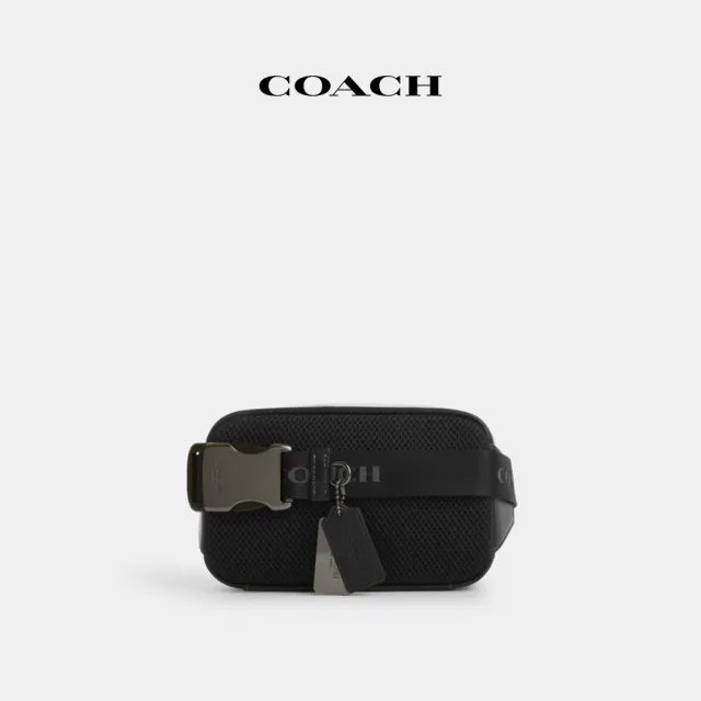 【COACH蔻馳官方直營】WYATT經典Logo腰包-QB/炭黑色/黑色(CM106)