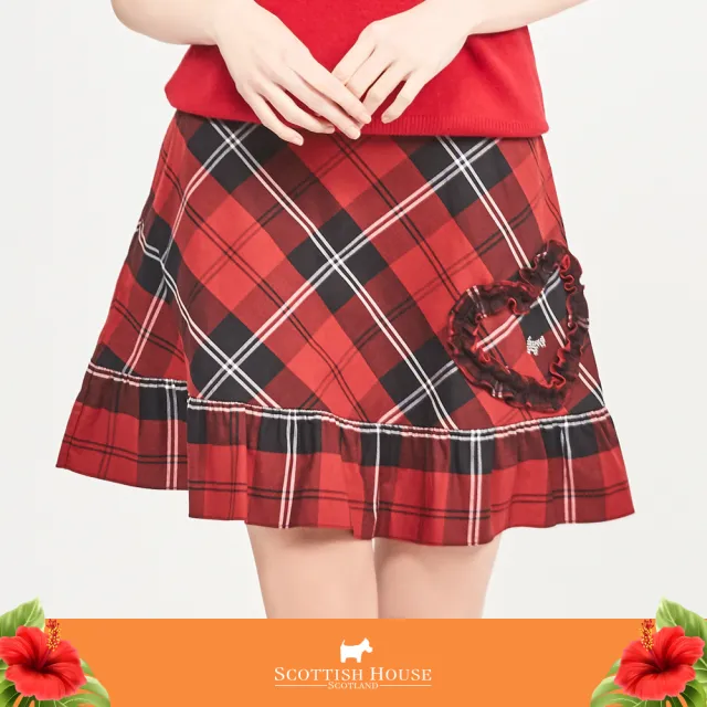 【SCOTTISH HOUSE】紅黑格 格紋愛心裙 CGT12121