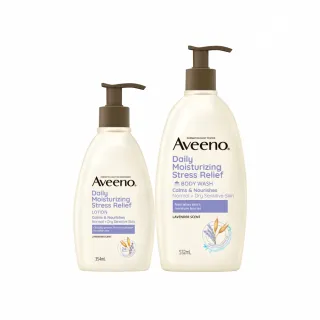 【Aveeno 艾惟諾】長效燕麥保濕舒緩組(沐浴露532ml+保濕乳354ml)