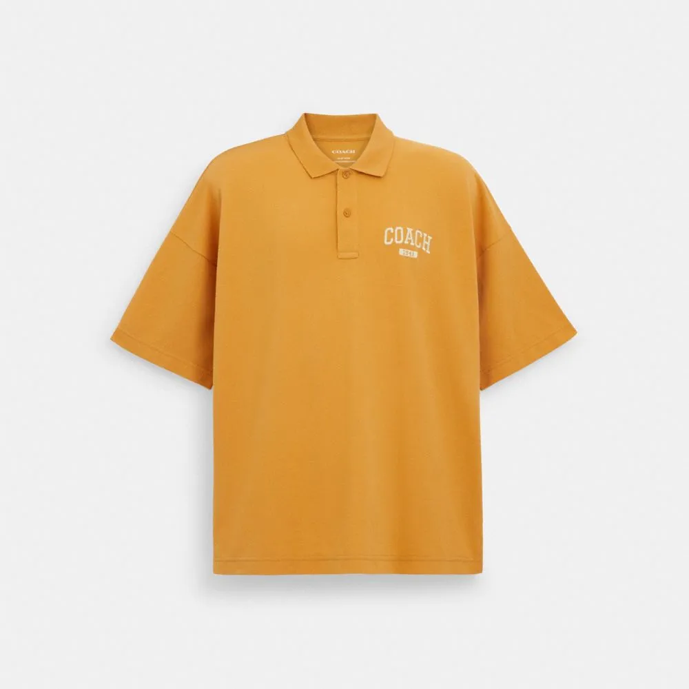 【COACH蔻馳官方直營】休閒POLO衫-蜂蜜黃色(CO815)