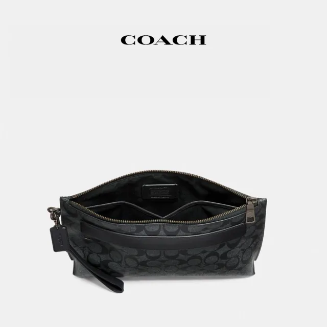 【COACH蔻馳官方直營】CARRYALL經典Logo手拿包-碳灰色黑色(29508)