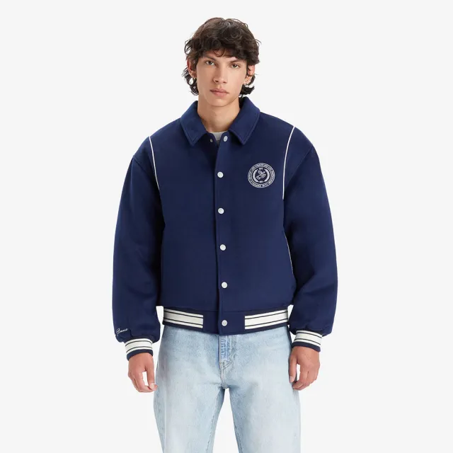 【LEVIS 官方旗艦】男款 寬鬆版混羊毛夾克外套 熱賣單品 A7246-0000