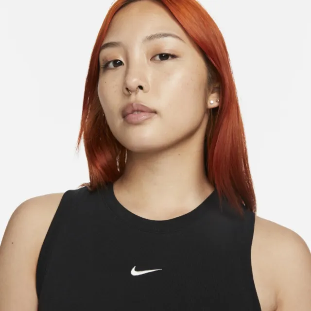 【NIKE 耐吉】AS W NSW ESSNTL RIB CRP TANK 女 運動背心 短版 黑(FB8280010)