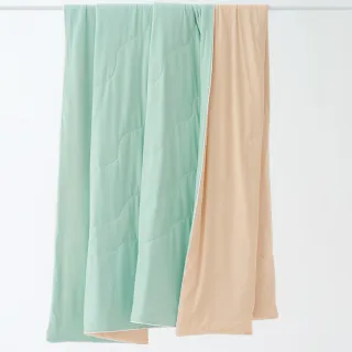 【米夢家居】涼夏絲滑-繽紛多彩涼感凍凍涼被(薄荷綠粉-小)